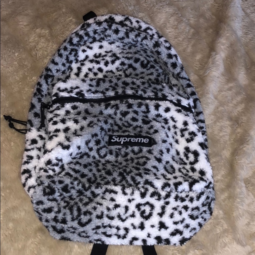 SUPREME White Leopard Backpack